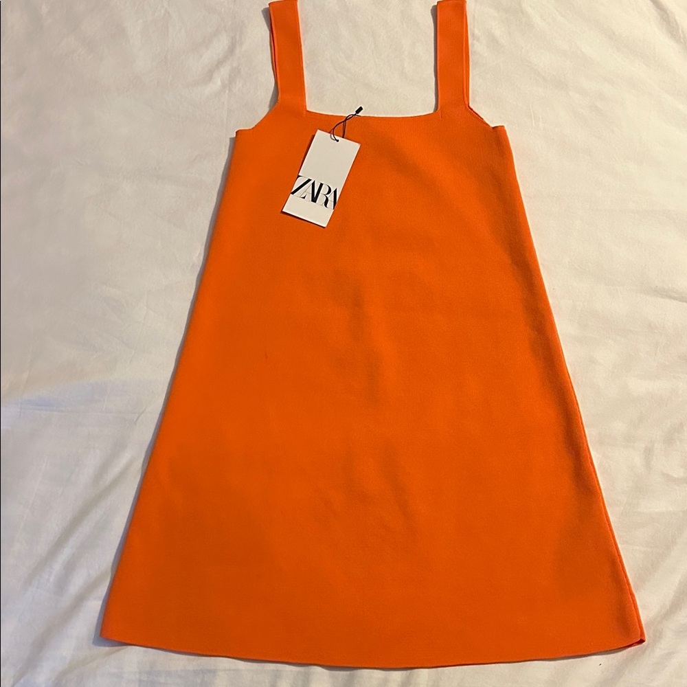 Zara Bright Orange A-Line Dress